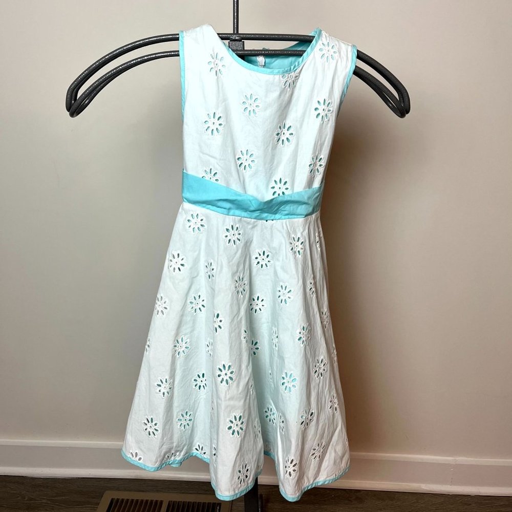 Polly & Friends White blue eyelet dress Size‎ 6